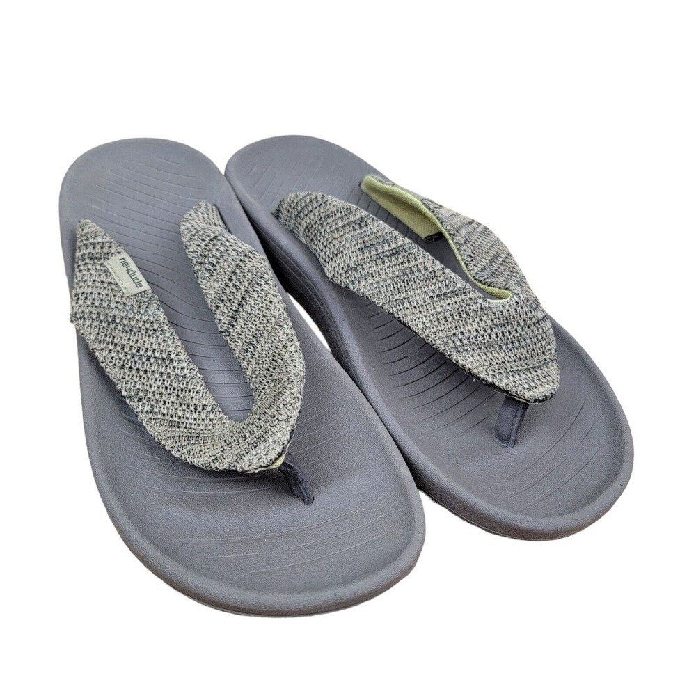 Hey Dude Mens Milo Flip Flops Sandals Comfort Slides Shoe Thong Gray Size 9